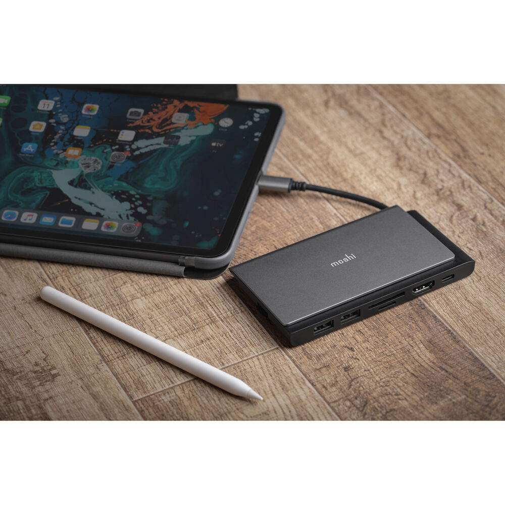 Портативный USB-хаб Moshi Symbus Mini 7-in-1. Порты: USB-C PD, HDMI, USB-A 3.1 Gen 1 x 2